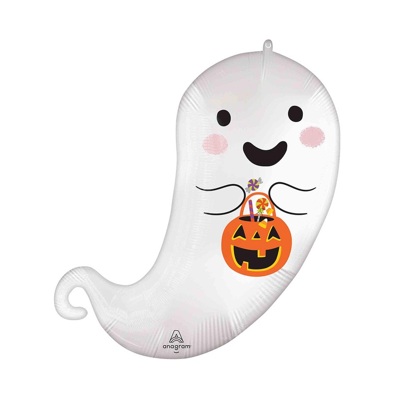 Trick or Treat Ghost 68cm Supershape Foil Balloon