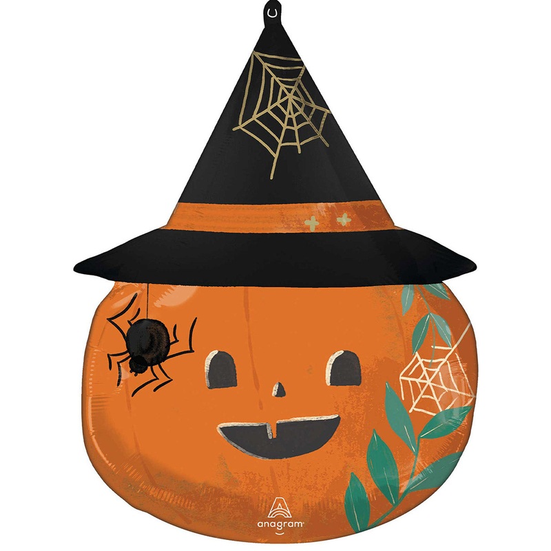 Witch Pumpkin 66cm Supershape Foil Halloween Balloon