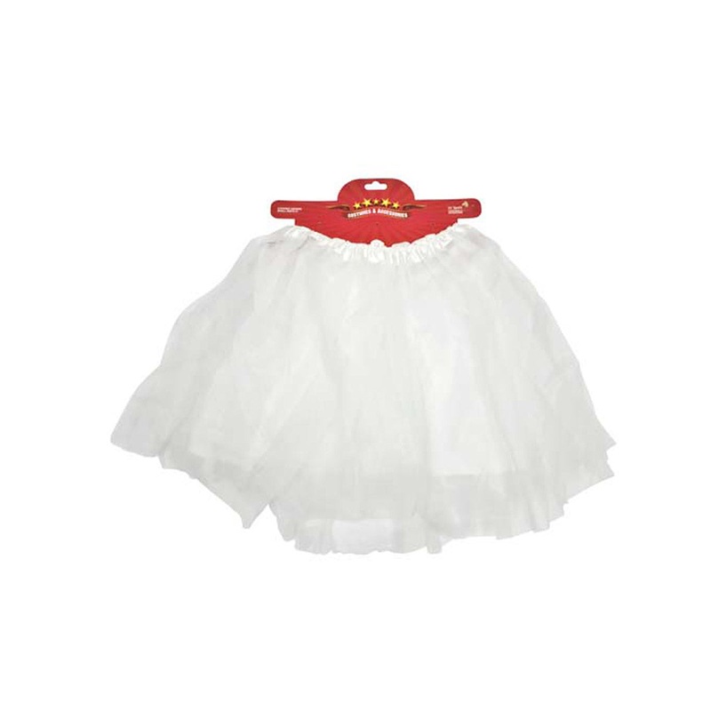 Basic Adults White 40cm Costume Tutu One Size