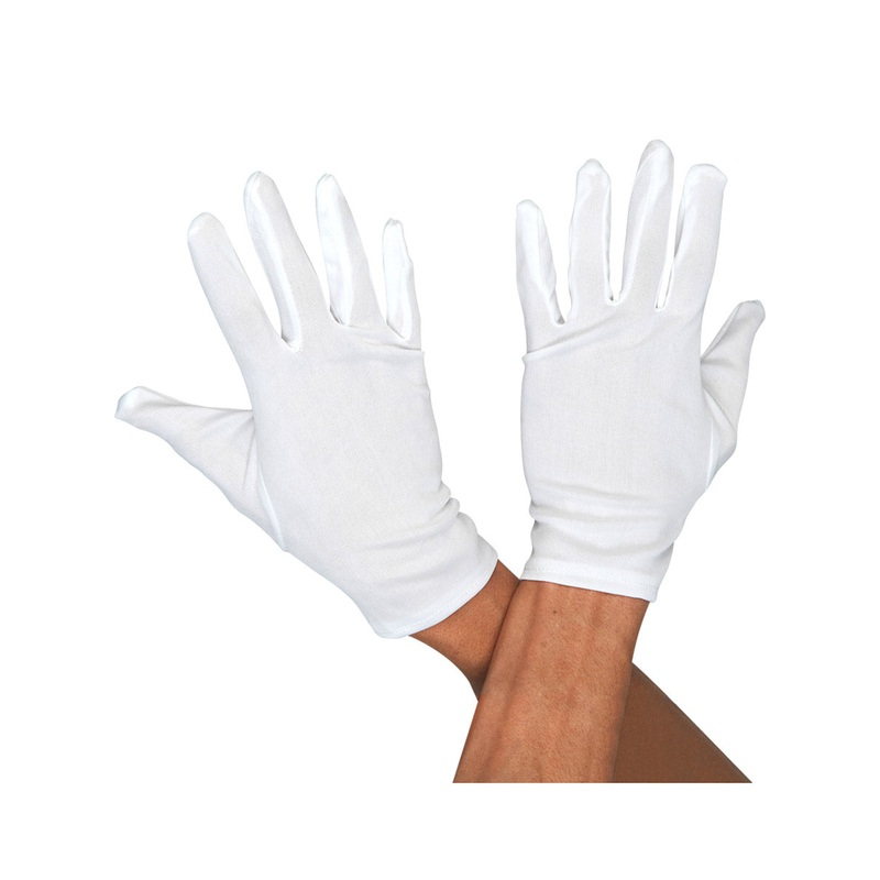 Basic Adults White Wrist length Costume Gloves