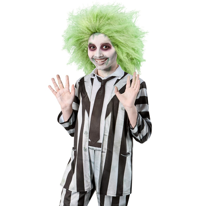 Beetlejuice 2 Boys Green Halloween Costume Wig