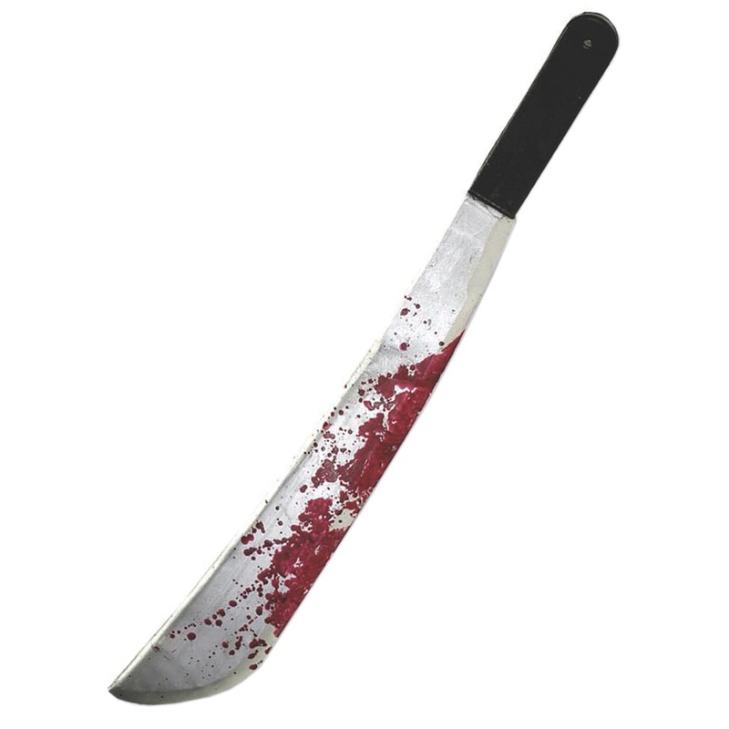 Blood Splattered Jason Voorhees Halloween Costume Machete