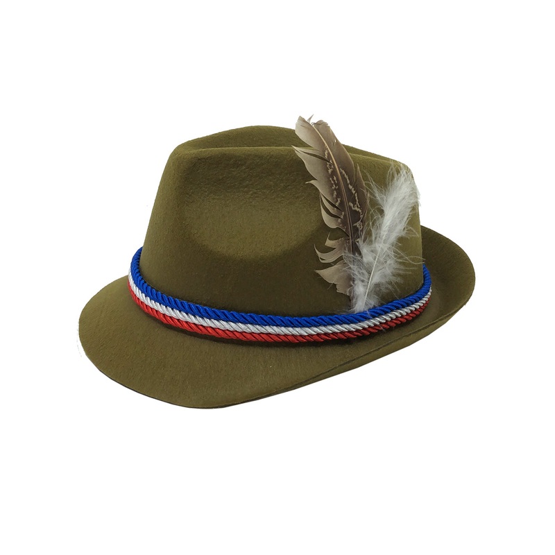 German Oktoberfest Mens Olive Green Costume Hat