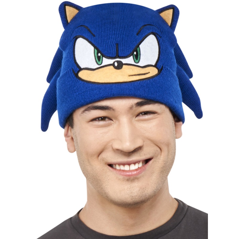 Sonic The Hedgehog Adults Blue Beanie Costume Hat