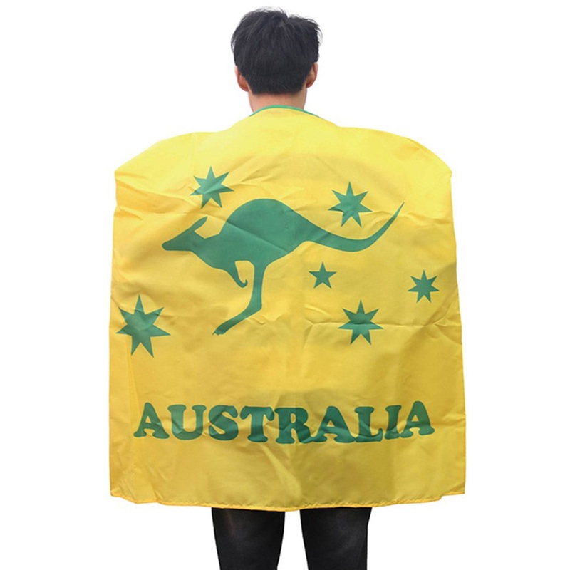 Australian Green And Gold Kangaroo Print Costume Cape