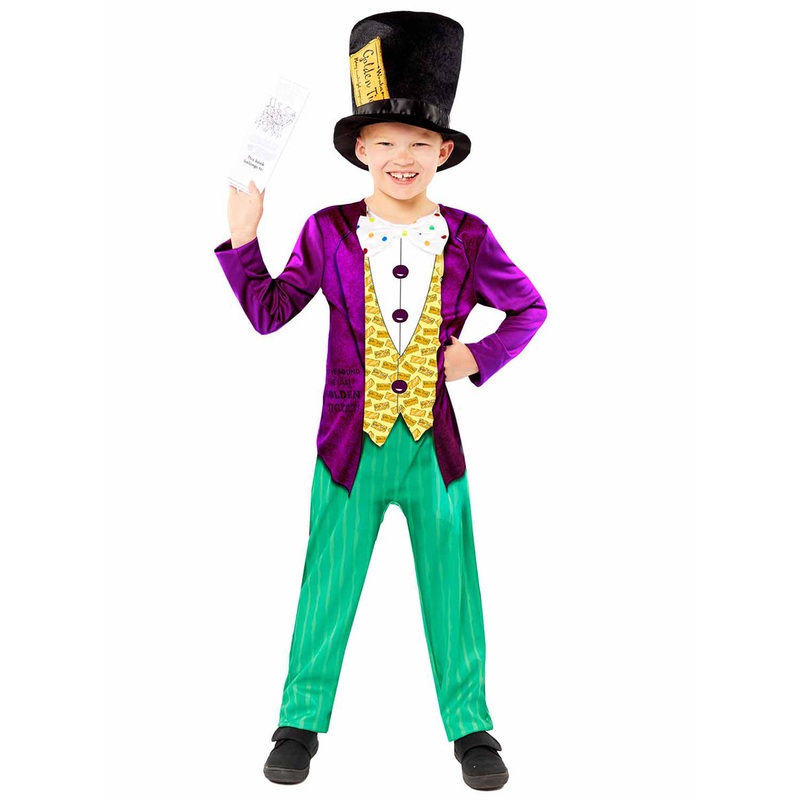 Willy Wonka Sustainable Boys Book Week Roald Dahl Costume 3-4