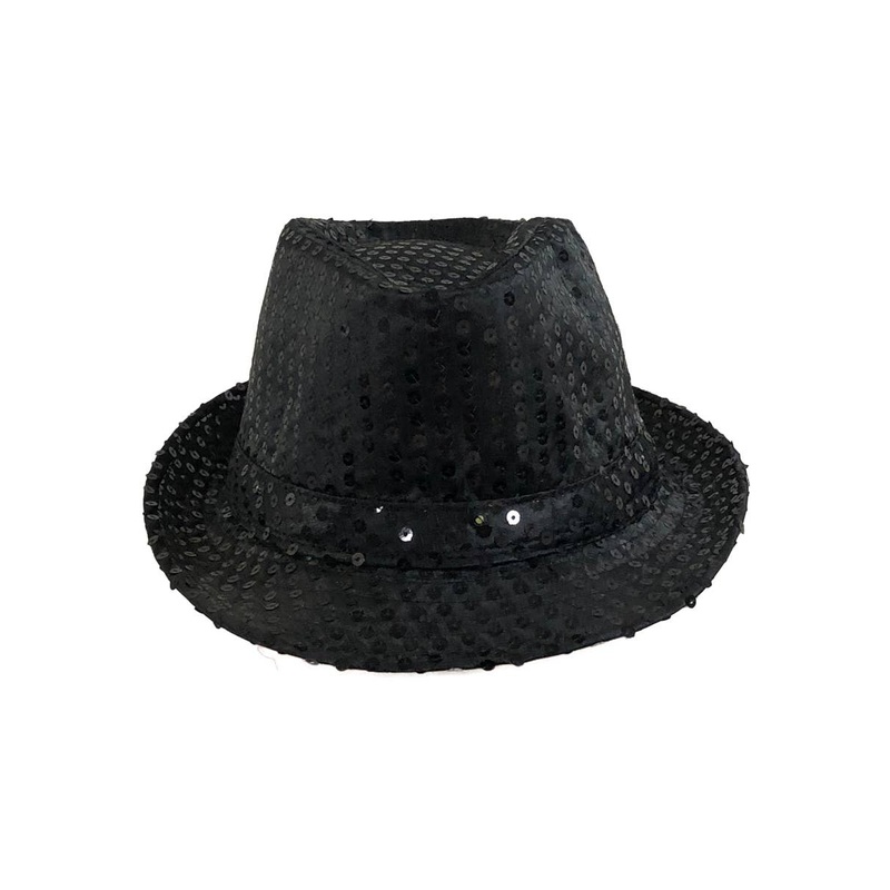 Black Sequins Fedora Costume Hat