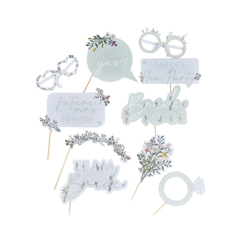 Bridal Bloom 10 Pack Hens Party Photo Booth Props