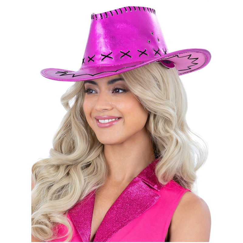 Metallic Pink Cowboy Costume Hat