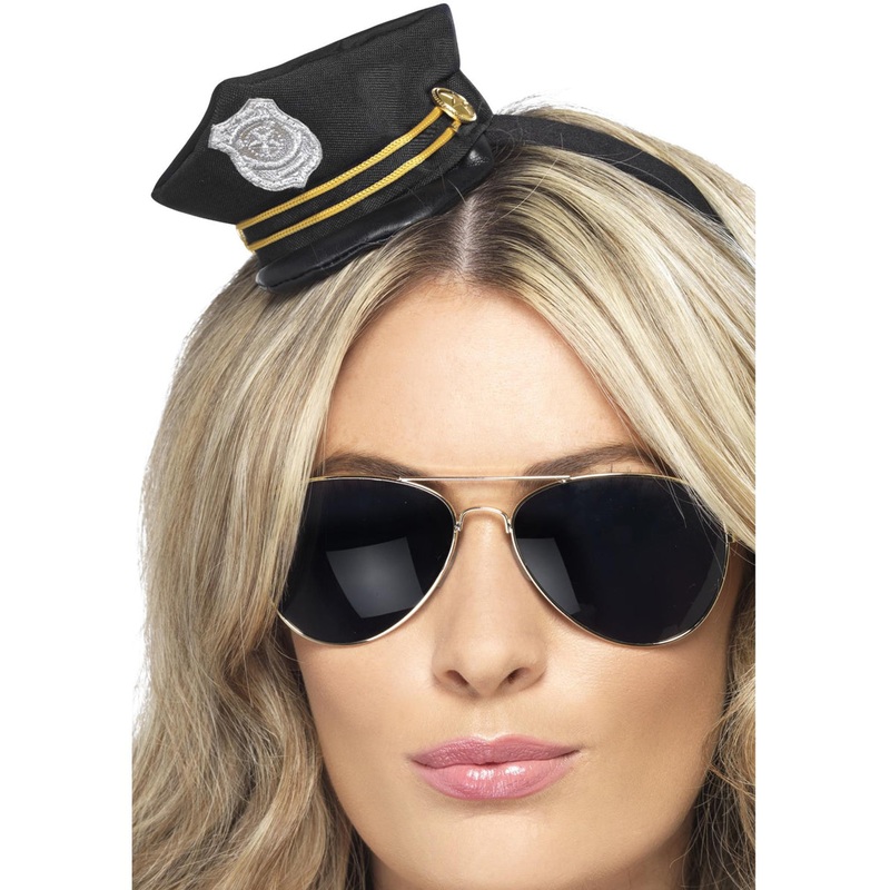 Mini Police Officer Costume Hat on Headband