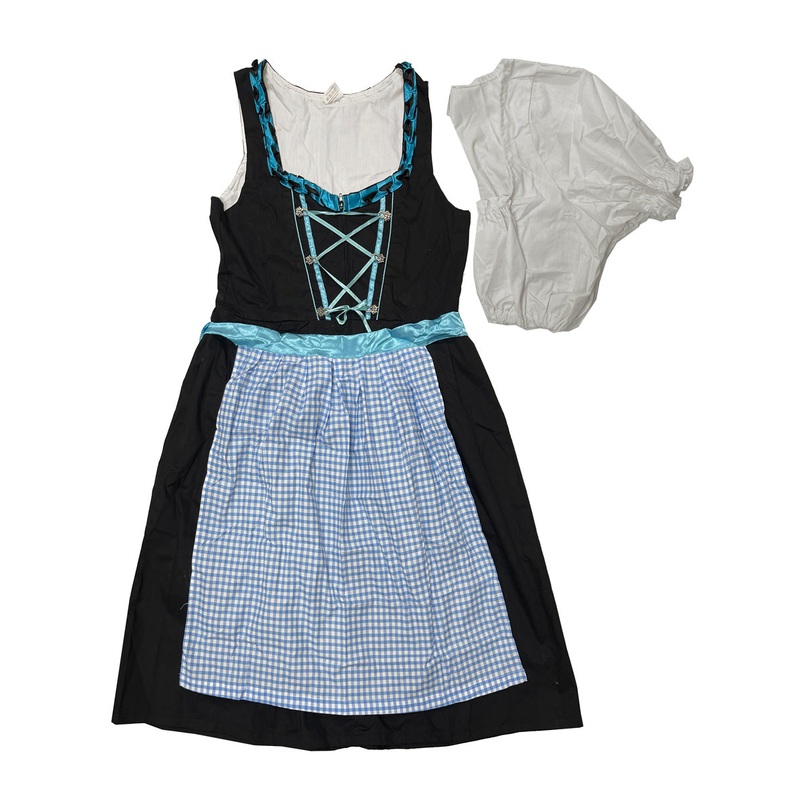 Traditional Black and Blue Womens Oktoberfest Costume  Size Large