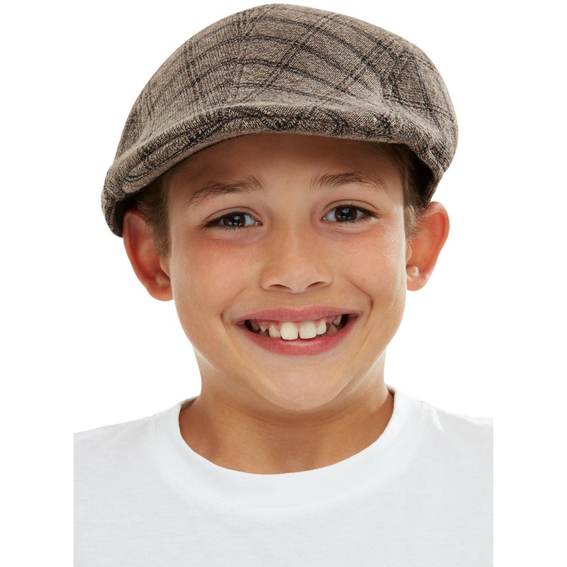Tweed Style Boys Brown Costume Flat Cap