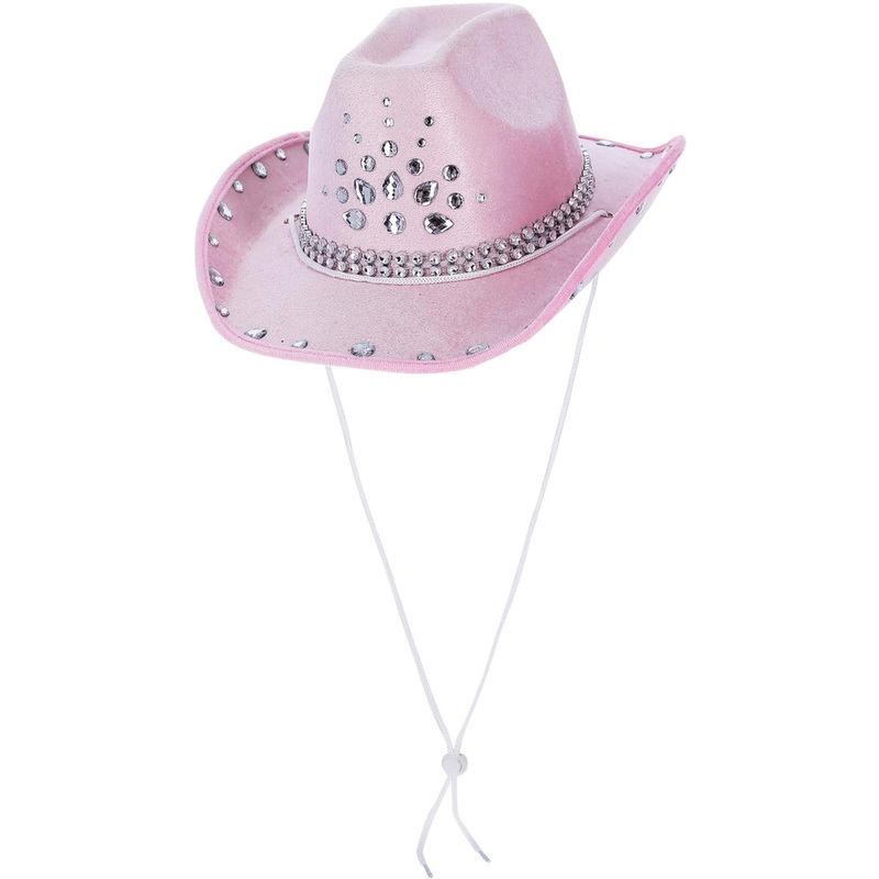 Baby Pink Rhinestoned Cowgirl Hat
