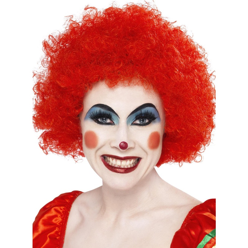 Basic Curly Red Afro Womens Costume Wig