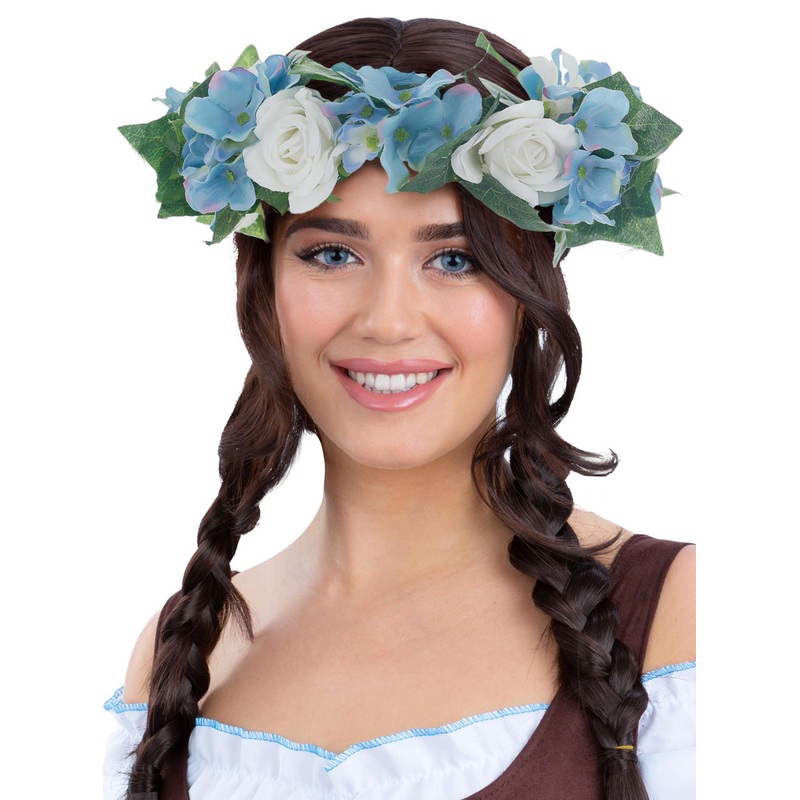 Beer Maiden Blue and White Floral Headband