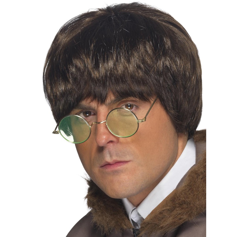 British Pop Singer Mens Brown Costume Wig
