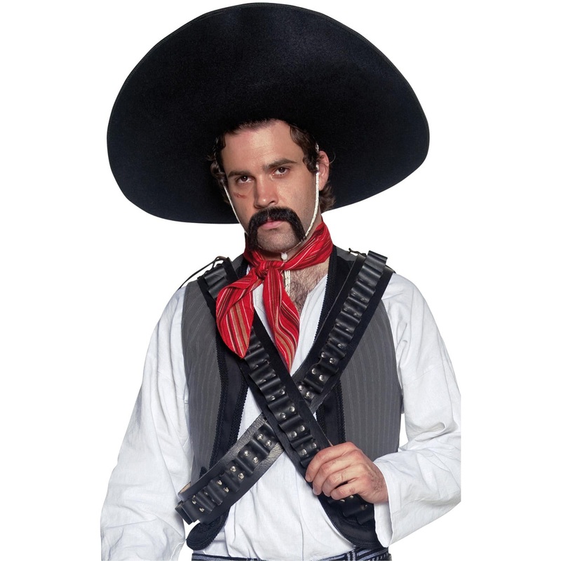 Mexican Bandit Adults Black Sombrero Costume Hat