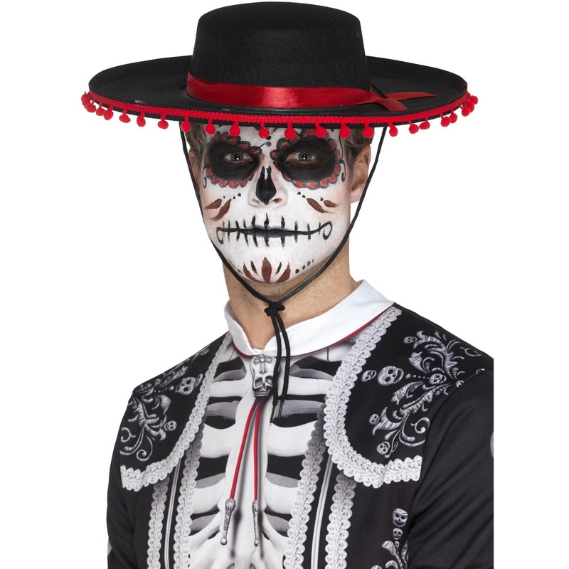 Mexican Senor Red and Black Costume Hat