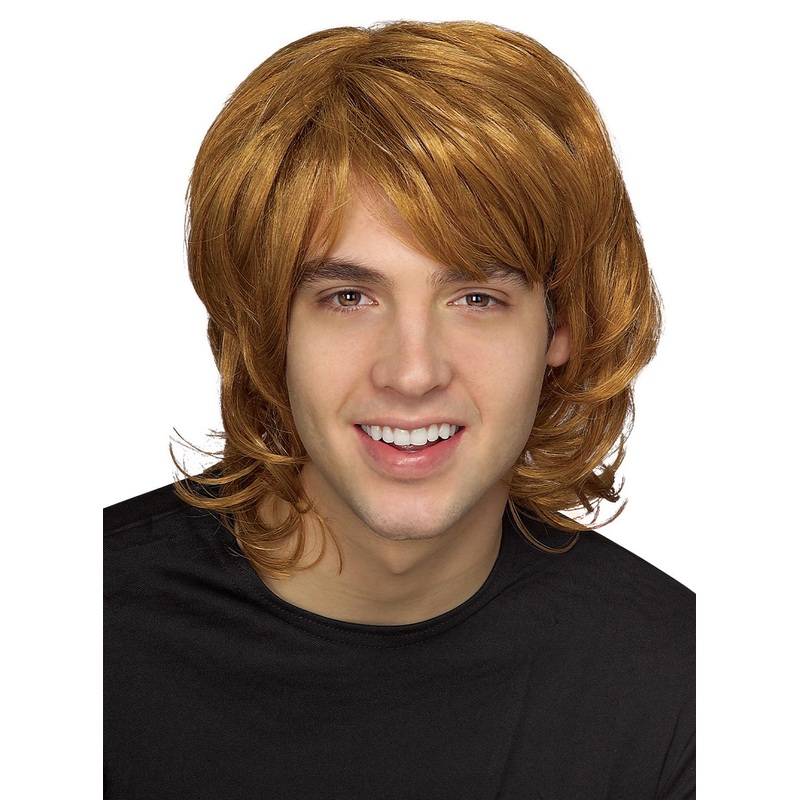 70s Shag Mens Wavy Auburn Costume Wig