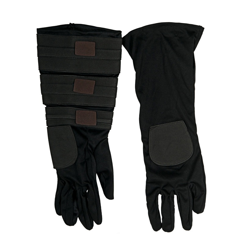 Anakin Skywalker Mens Long Black Star Wars Costume Gloves