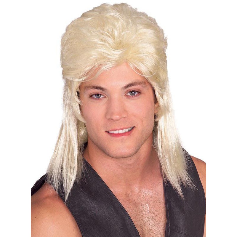 Bogan Mullet Mens Blonde 80s Costume Wig
