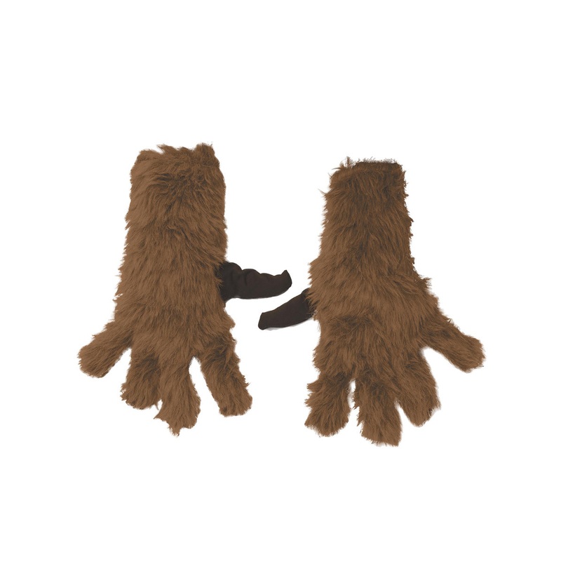 Rocket Raccoon Kid Furry Brown Costume Gloves