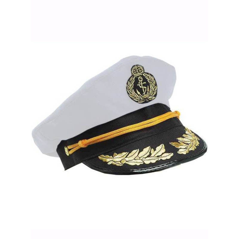 Ship Captain Unisex White Costume Hat