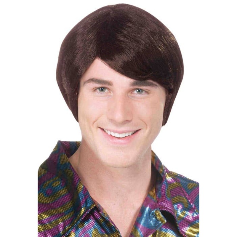Short Brown 70s Guy Costume Wig