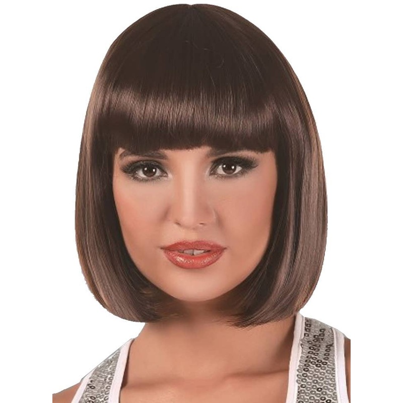 Short Brown Bob Womens Costume Wig