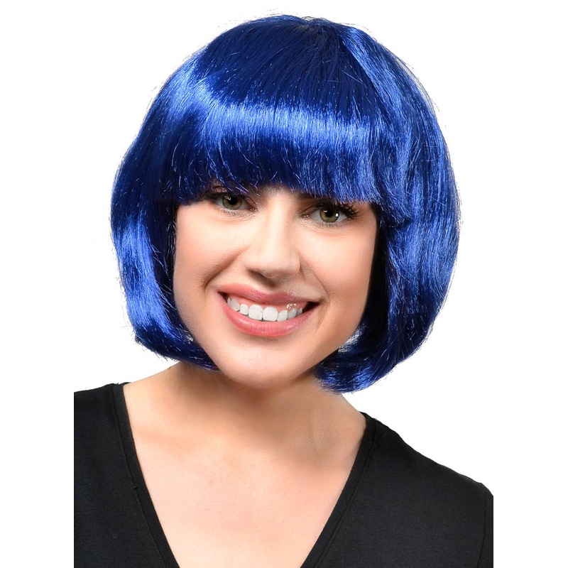 Short Royal Blue Womens Bob Costume Wig