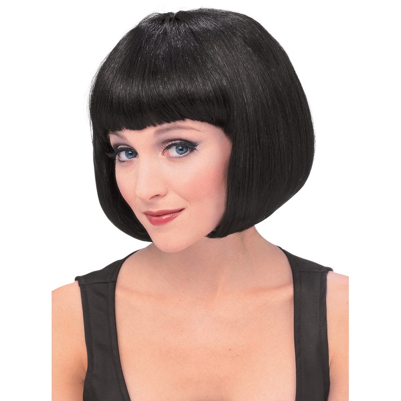 Supermodel Womens Short Black Costume Bob Wig