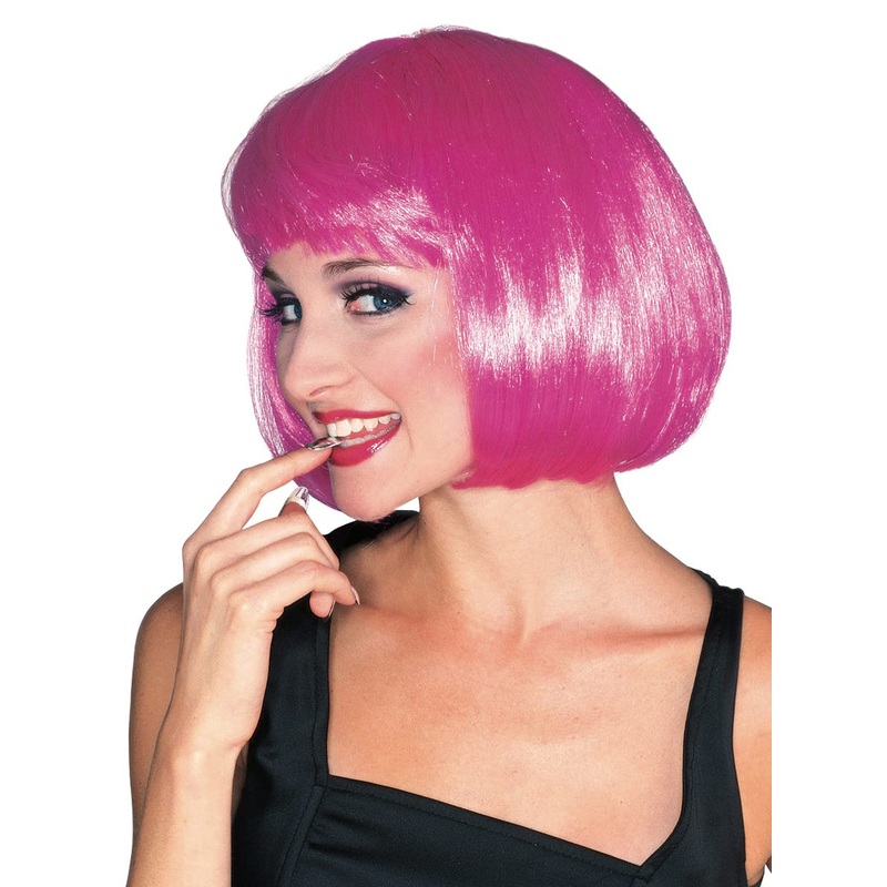 Supermodel Womens Short Pink Costume Bob Wig