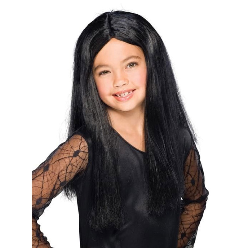 Wicked Witch Girls Long Black Halloween Costume Wig