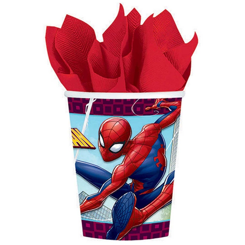 Spiderman 8 Pack of 266ml Paper Cups