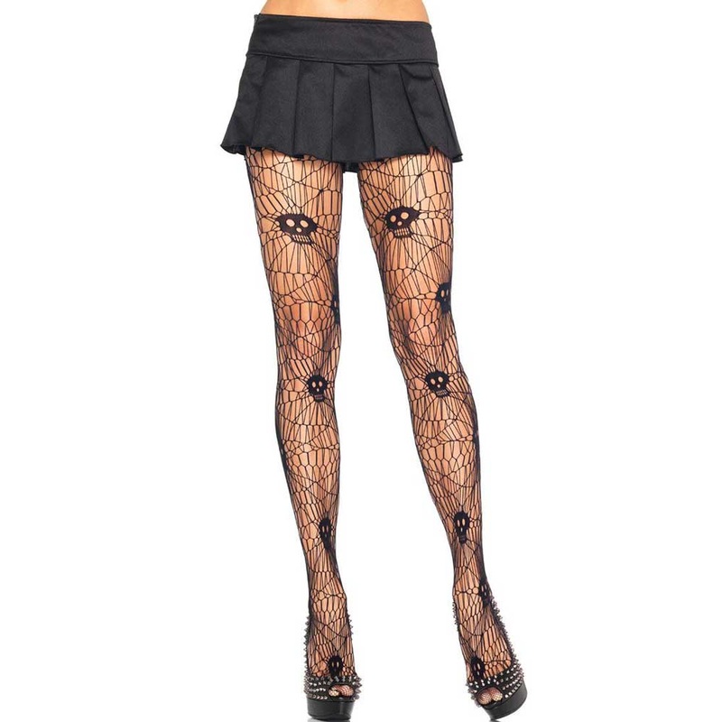 Scary Skull Web Plus Size Halloween Stockings