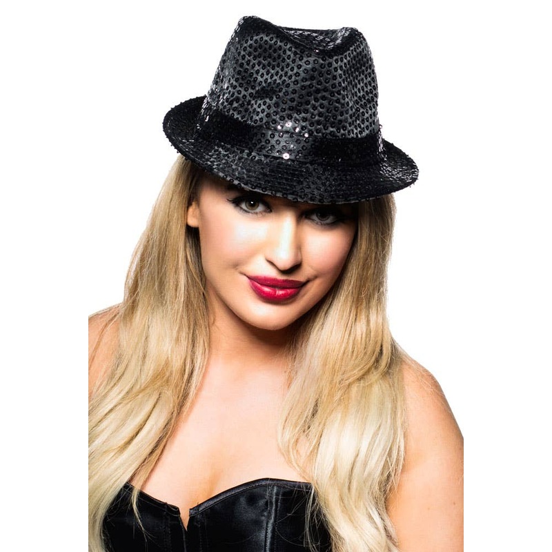 Sequined Black Fedora Costume Hat