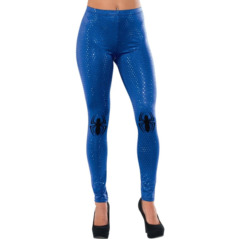 Sequined Blue Spider-Girl Womens Costume Leggings