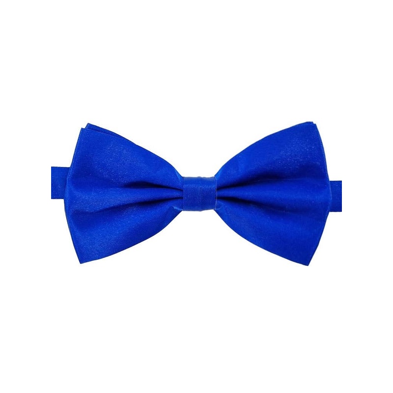 Basic Blue Satin Bow Tie Costume Accessory