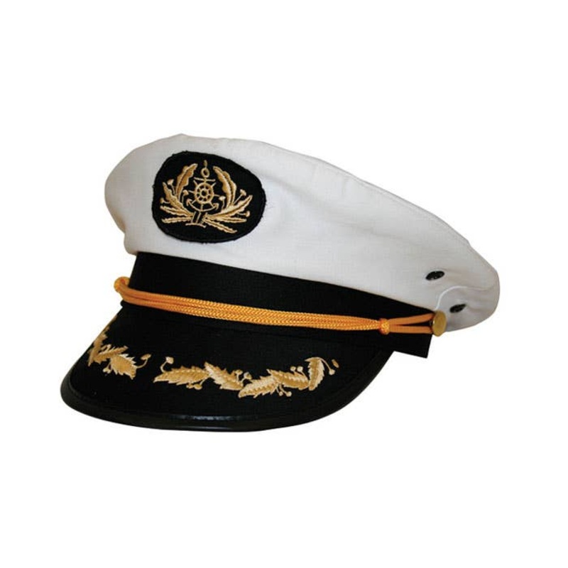 Sailor Captain Costume Hat in White