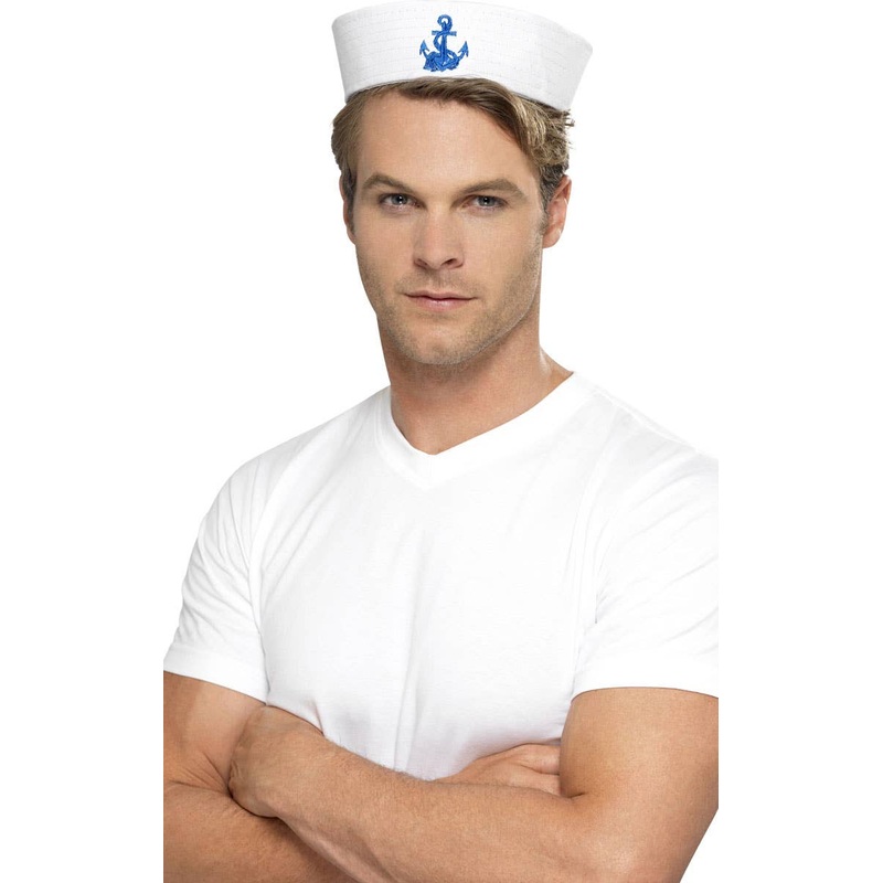 Sailors White Gob Hat with Anchor