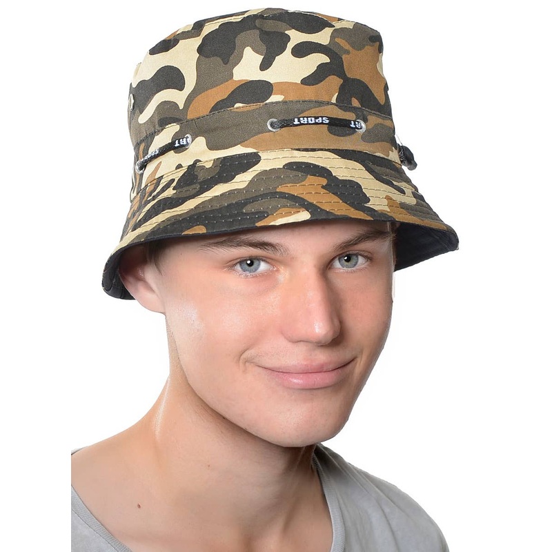 Sand Brown Camouflage Adults Army Bucket Hat