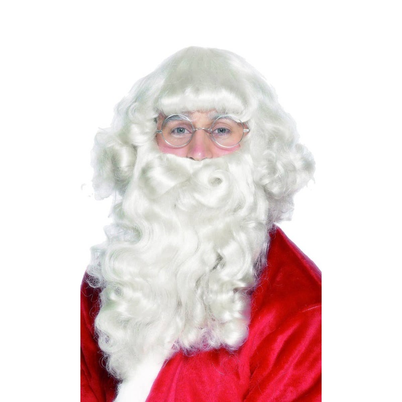 Santa Claus Curly White Wig and Beard Set