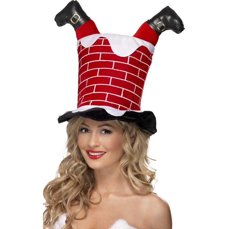 Santa Stuck In The Chimney Novelty Christmas Hat