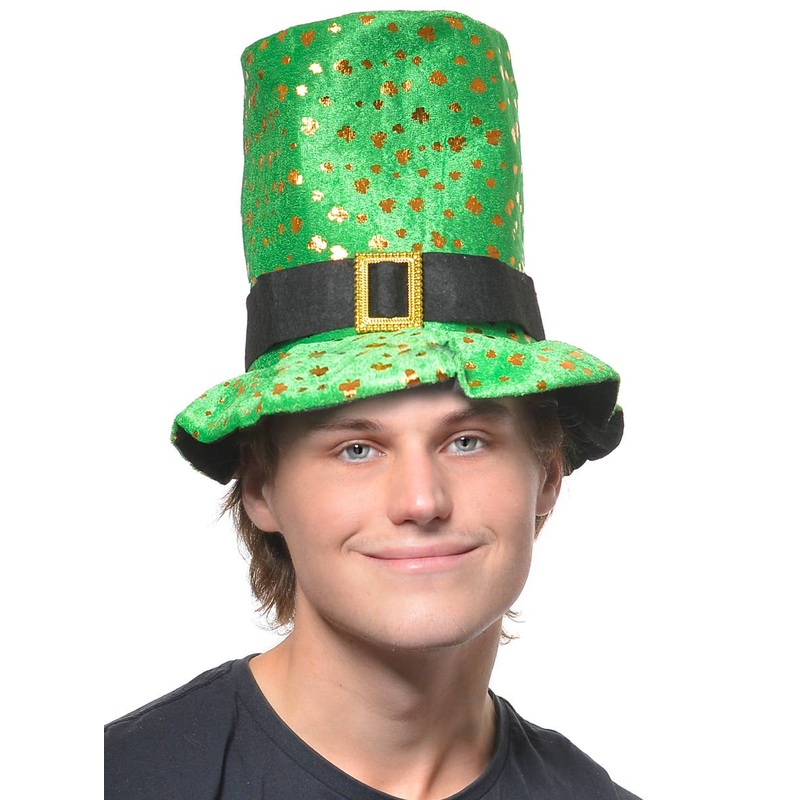 St Patrick’s Green and Gold Clover Plush Novelty Hat