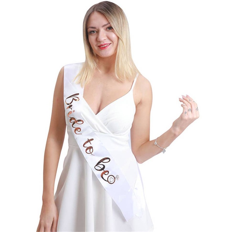 Bride to Be Rose Gold and White Hens Party Sash