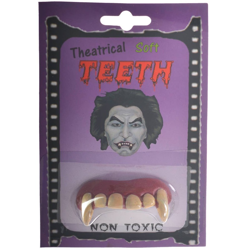 Fake Rubber Vampire Fangs Halloween Costume Accessory