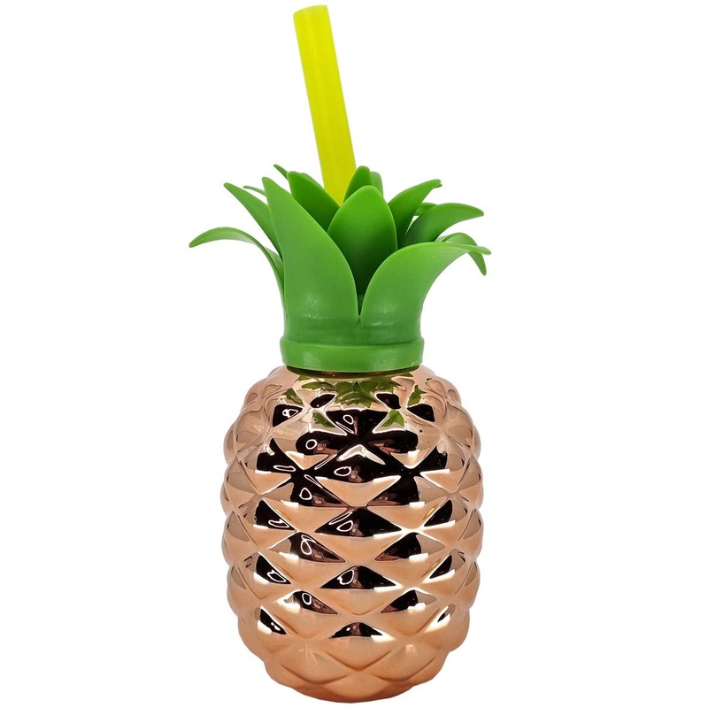 Metallic Rose Gold Pineapple Hawaiian Party Cup