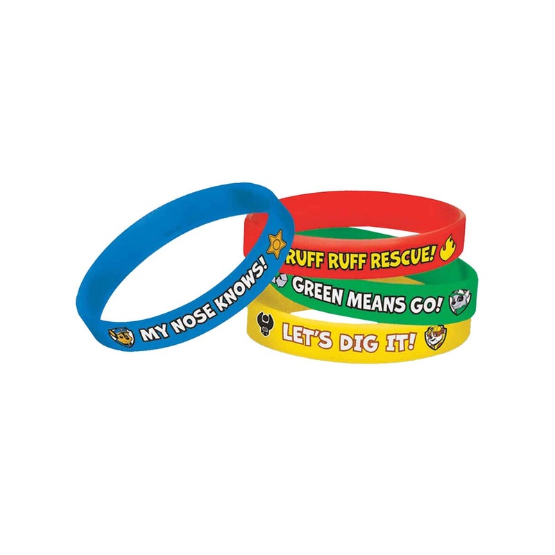 Paw Patrol 4 Pack Rubber Bracelets Party Favours