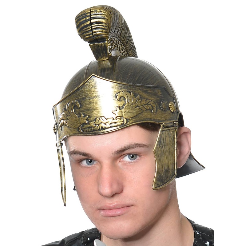 Roman Gladiator Mens Bronze Look Costume Helmet