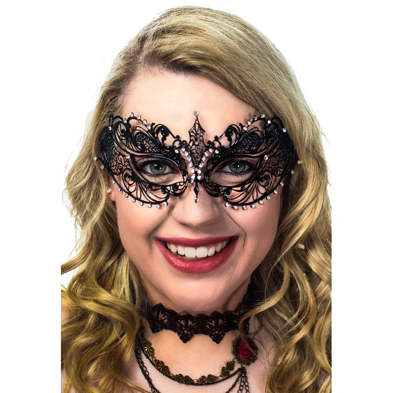 Royalty Filigree Black Metal Masquerade Mask